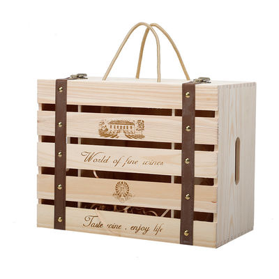 2-6 Bottles Solid Wood Wine Box for Gift Custom Order Accepted Immediately