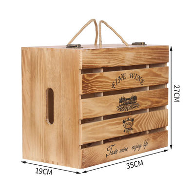 2-6 Bottles Solid Wood Wine Box for Gift Custom Order Accepted Immediately