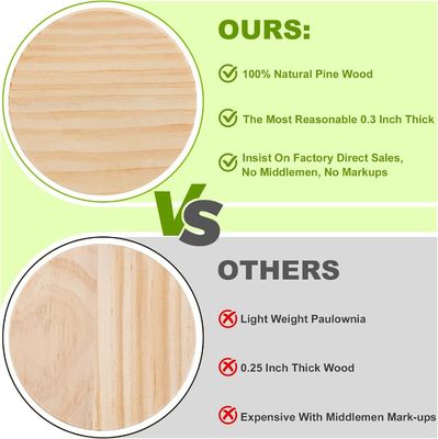 Engraved Eco Friendly Wood Coasters for Table Decoration Accessories Stocked Mats Pads