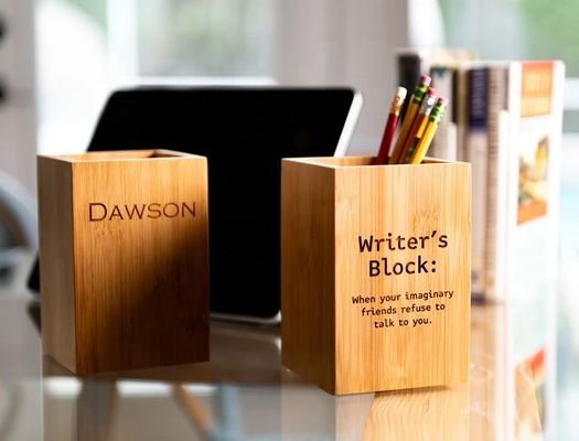 Office Table Storage Container Box Holder for Pens and Pencils in Modern Wooden Style