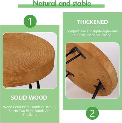 Mail Packing Y Round Wooden Plant Stand for Displaying in Modern Interiors