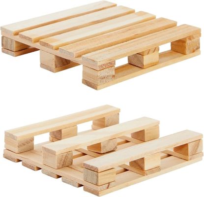 Wood plain color 3.9 X 3.9 In Custom Logo Size Square Mini Pallet Natural Cup Mat