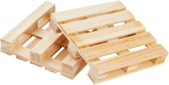 Wood plain color 3.9 X 3.9 In Custom Logo Size Square Mini Pallet Natural Cup Mat