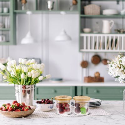 Wooden Plain Color Bamboo Jar Lids With Silicone Sealing Rings Easy Open End Design
