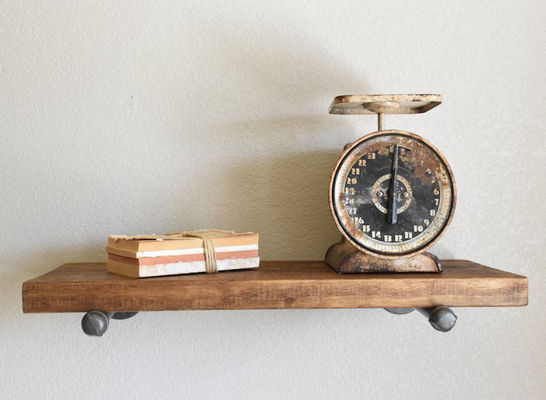 Indoor Hanger Floating Shelf Wall Wood Shelving for Microwave Oven Rustic Display Shelf