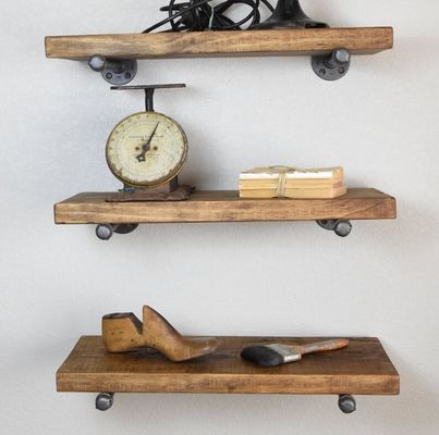 Indoor Hanger Floating Shelf Wall Wood Shelving for Microwave Oven Rustic Display Shelf