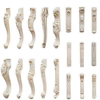 Solid Wood Furniture Feet for Table Sofa Couch Chair Unfinished Carved Hardwood Legs