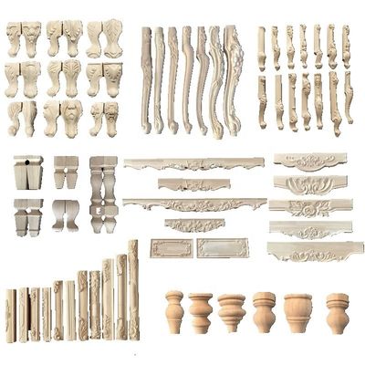 Solid Wood Furniture Feet for Table Sofa Couch Chair Unfinished Carved Hardwood Legs