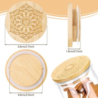 Fresh Style 12 Pcs Wooden Plain Color Jars for Candle Glass Yogurt Jar Lid Lids Wooden