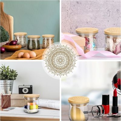 Fresh Style 12 Pcs Wooden Plain Color Jars for Candle Glass Yogurt Jar Lid Lids Wooden