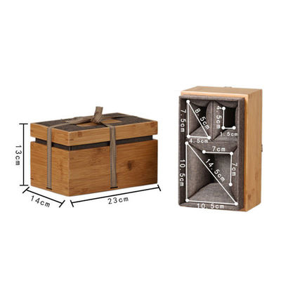 Engraved Logo Gift Package Box Environmental Bamboo and Polyester Watch Box for Men