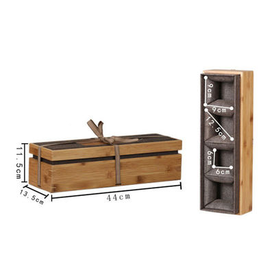 Engraved Logo Gift Package Box Environmental Bamboo and Polyester Watch Box for Men