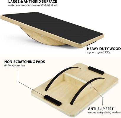 Professional Wooden Balance Board for Leg Workout High Quantity Anti-Slip Rocker Board