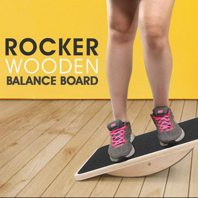 Professional Wooden Balance Board for Leg Workout High Quantity Anti-Slip Rocker Board