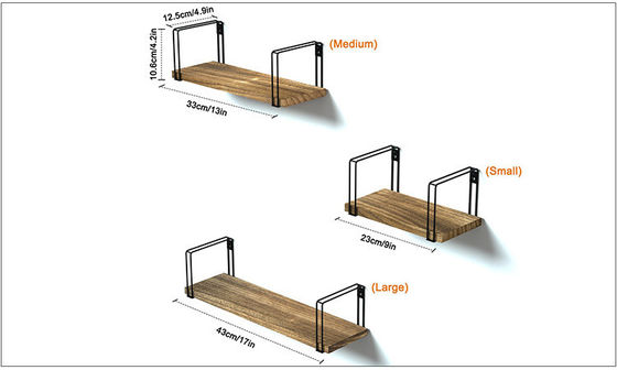 Living Room Furniture Wall Shelf Metal Wood Modern Holding Kitchen Appliance Save Space