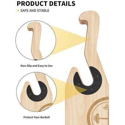 Non-Slip Handle Wooden Deadlift Barbell Jack for Weight Training Bar Stand Customized Logo