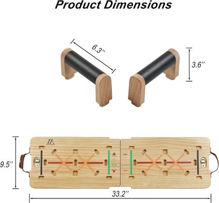 Customized Design Solid Wooden Push Up Board Kit with Plate Bar Resistance Bands Sets
