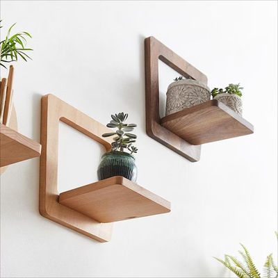 Indoor Plant Stand Wooden Plant Hanger Rustic Display Shelf with Customized Logo
