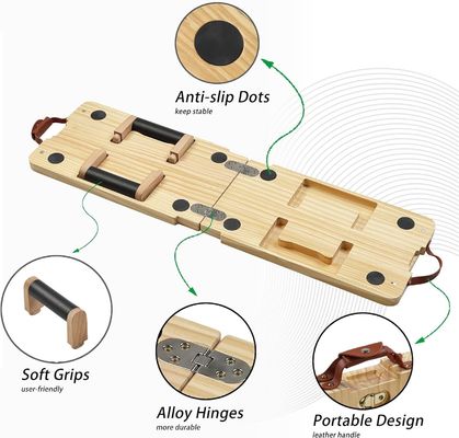 Customized Design Solid Wooden Push Up Board Kit with Plate Bar Resistance Bands Sets