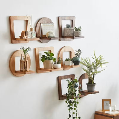 Indoor Plant Stand Wooden Plant Hanger Rustic Display Shelf with Customized Logo