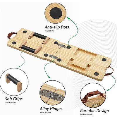 Customized Design Solid Wooden Push Up Board Kit with Plate Bar Resistance Bands Sets
