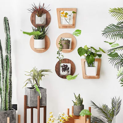 Indoor Plant Stand Wooden Plant Hanger Rustic Display Shelf with Customized Logo