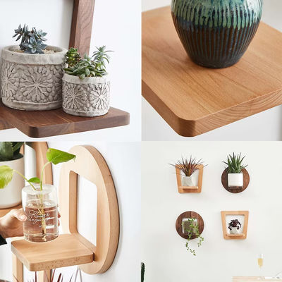 Indoor Plant Stand Wooden Plant Hanger Rustic Display Shelf with Customized Logo