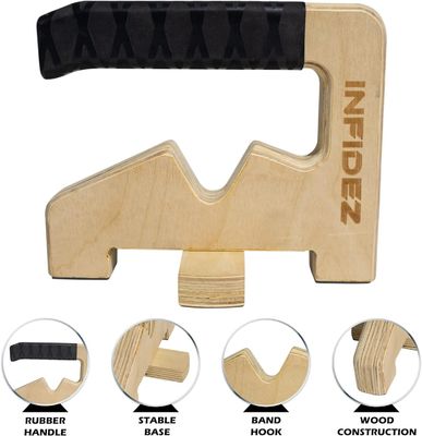 Wooden Pull Up and Push Up Handles Resistance Band Holder Non-slip Calisthenics Equipment