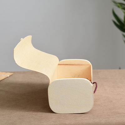 Custom Size Square Decorative Empty Christmas Natural Birch Wood Bark Gift Packaging Box