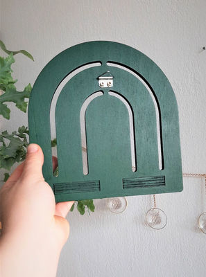 Rainbow Wooden Wall Hanging Decor Small Plant Display Shelf for Living Room Furniture