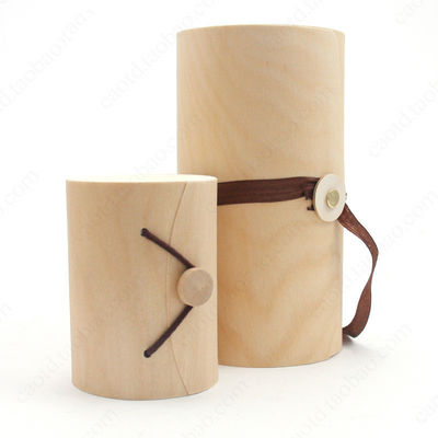 Handmade Round Soft Wood Birch Bark Gift Box with Other Printing Handling