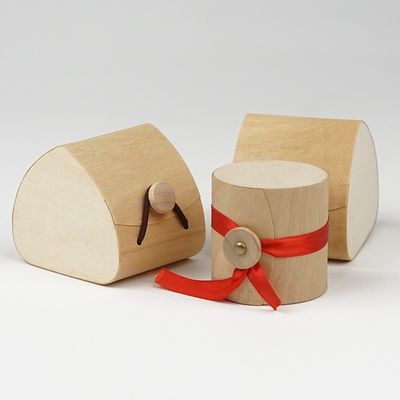 Handmade Round Soft Wood Birch Bark Gift Box with Other Printing Handling