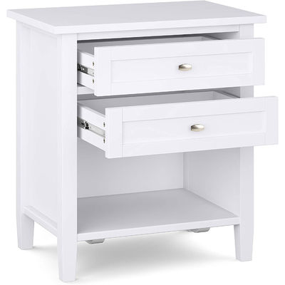 Bedroom Furniture Modern Design Rustic 24&quot; Black Wide Night Stand Solid Wood Nightstand