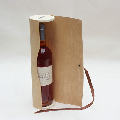 Custom Creative Empty Wood Wine Box with Handmade Birch Bark Cylinder Craftsmanship