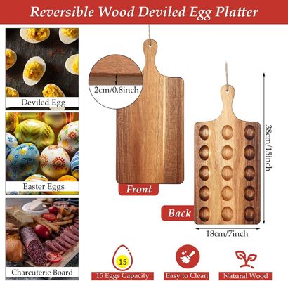 Reversible Wooden Deviled Egg Platter As Your Request Acacia Charcuterie Board