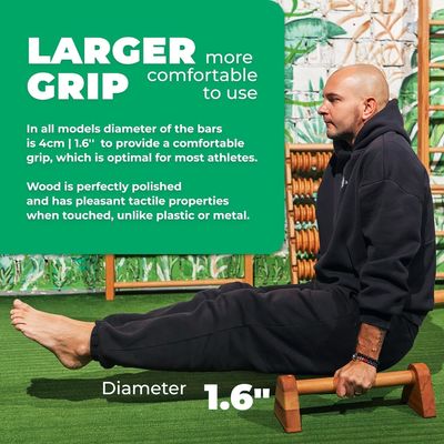 Customized Logo Wooden Muscle Push up Stands for Calisthenics Workout Gym Equipment