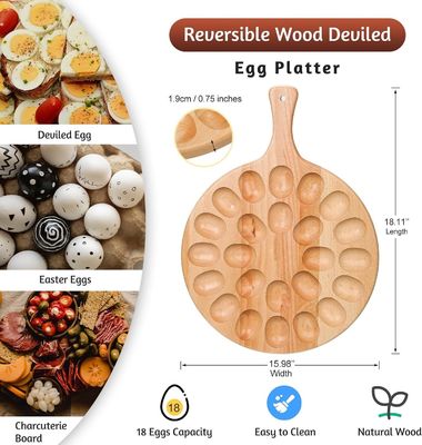 Wooden Deviled Egg Platter and Charcuterie Board for Easter Christmas Functional Design
