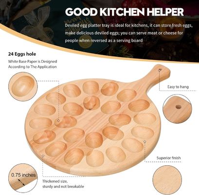 Wooden Deviled Egg Platter and Charcuterie Board for Easter Christmas Functional Design