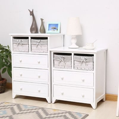Modern Style Multi-Color Green White Chest of Drawers for Bedroom Made by Custom Wood