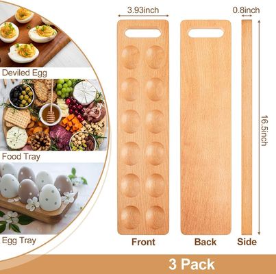 Thanksgiving Day Deviled Egg Tray Save Space with This Wooden Platter Holder 12 Holes