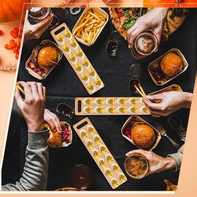Thanksgiving Day Deviled Egg Tray Save Space with This Wooden Platter Holder 12 Holes