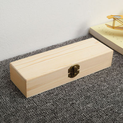 Customized Pine Wood Flip Pencil Case for Organizing Stationery and Accessories