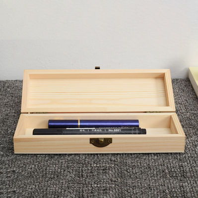 Customized Pine Wood Flip Pencil Case for Organizing Stationery and Accessories