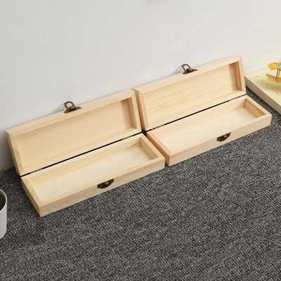 Customized Pine Wood Flip Pencil Case for Organizing Stationery and Accessories