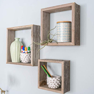 Organize Your Space with 3 Classic Natural Solid Wood Wall Mounted Floating Shelf