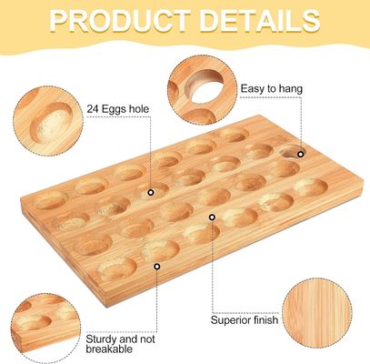 24 Holes Reversible Wood Deviled Egg Platter Charcuterie Board for Serving Vegetables
