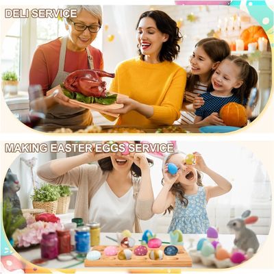 24 Holes Reversible Wood Deviled Egg Platter Charcuterie Board for Serving Vegetables