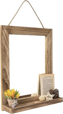 High Quantity Farmhouse Decor Wall Mirror with Shelf Advantage and No. of Tiers Single