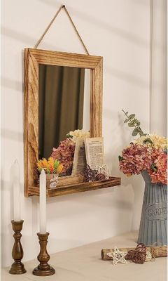 High Quantity Farmhouse Decor Wall Mirror with Shelf Advantage and No. of Tiers Single