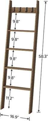 Common Size 5-Tier Wall Leaning Towel Rack with Burned Printing and Decorative Design